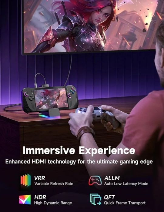 Estação de acoplamento JSAUX RGB para ROG Ally X/ROG Ally/Steam Deck/Legion Go, Dock 7 em 1 para ROG Ally com HDMI 4K 120Hz, Gigabit Ethernet