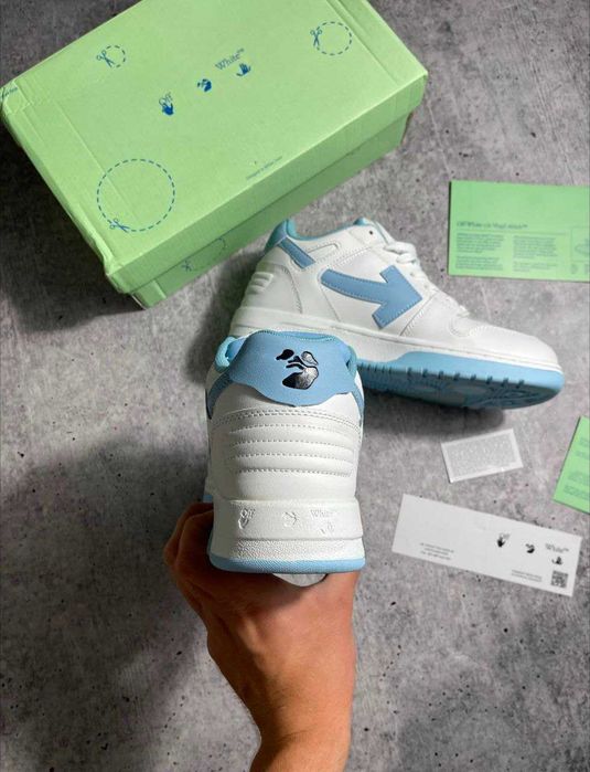 ‼️РОЗПРОДАЖ‼️ Кросівки Off-White Office white/blue біло-голубі офвайт