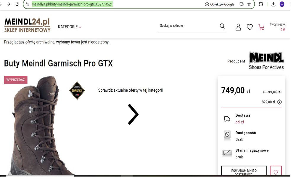 Buty Meindl Garmisch Pro GTX Mahogany rozm 41 jak 39 wkładka 25,5 cm