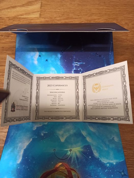 5 euro, 1 uncja srebro, moneta kolekcjonerska Mikołaj Kopernik