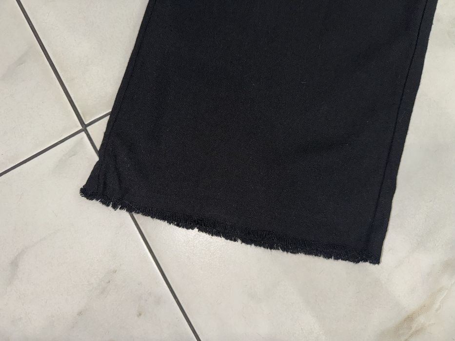 Женские черные льняные широкие брюки штаны Bershka XS (36)