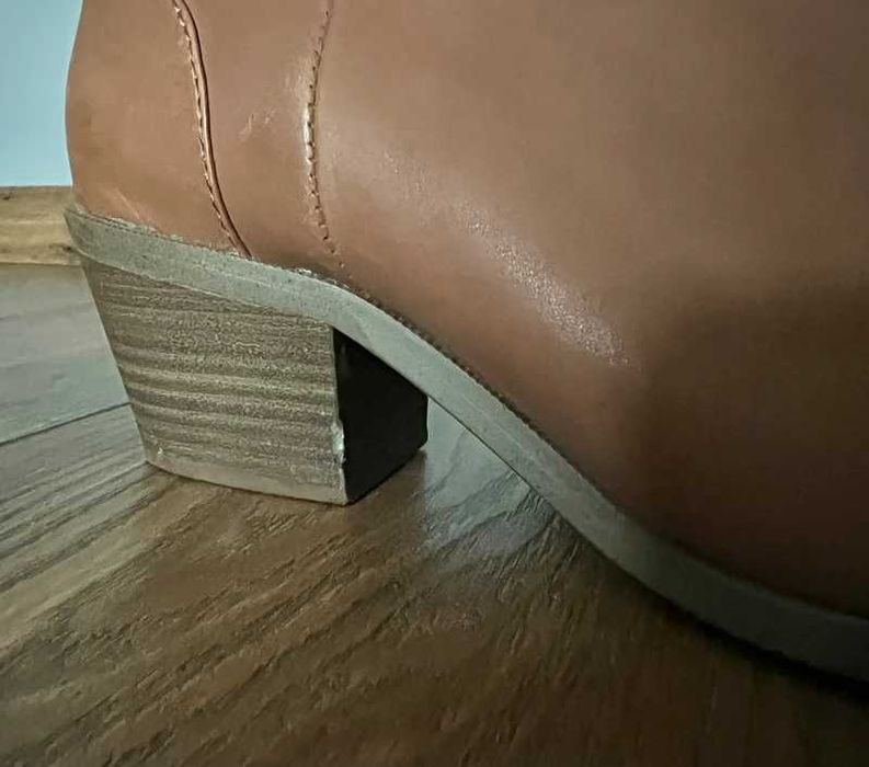 Botki skórzane brązowy r. 38 - damskie