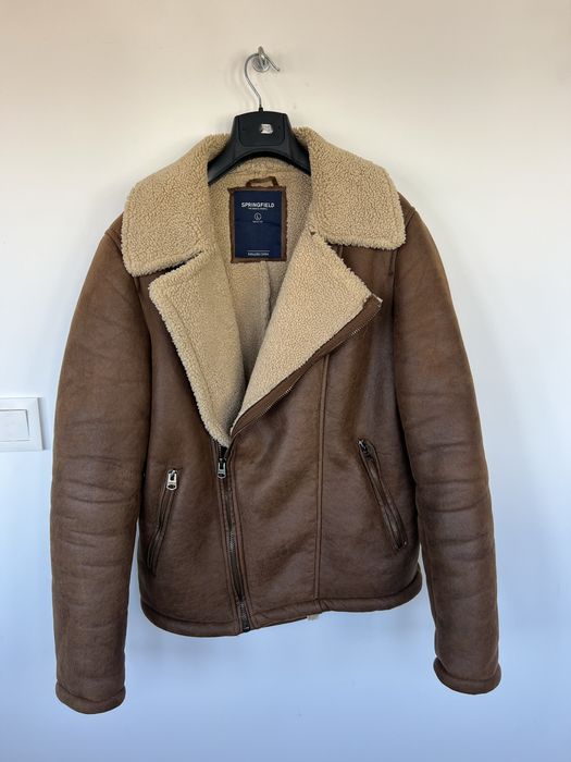 Jaqueta aviador Springfield L/M faux leather/lã
