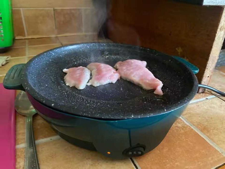 Multifogão elétrico frigideira elétrica 220v househould churrasco bife frito peixe omelete frigideira antiaderente máquina de cozinhar NOVO