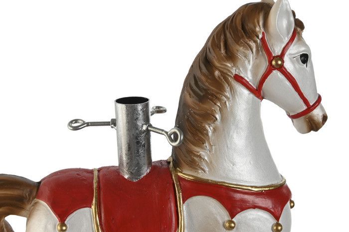 stojak pod choinkę świąteczna dekoracja konik bujany uchwyt rustykalny