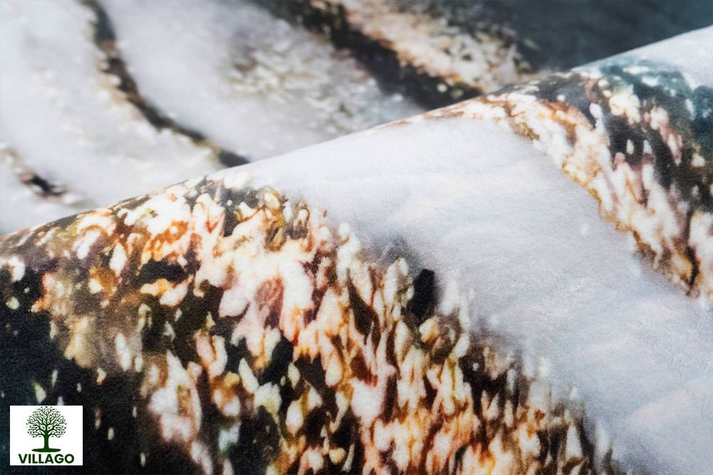 NOWY • OKAZJA Okrągły dywan Villago OVON 160x160 cm – Wzór złoty brzeg