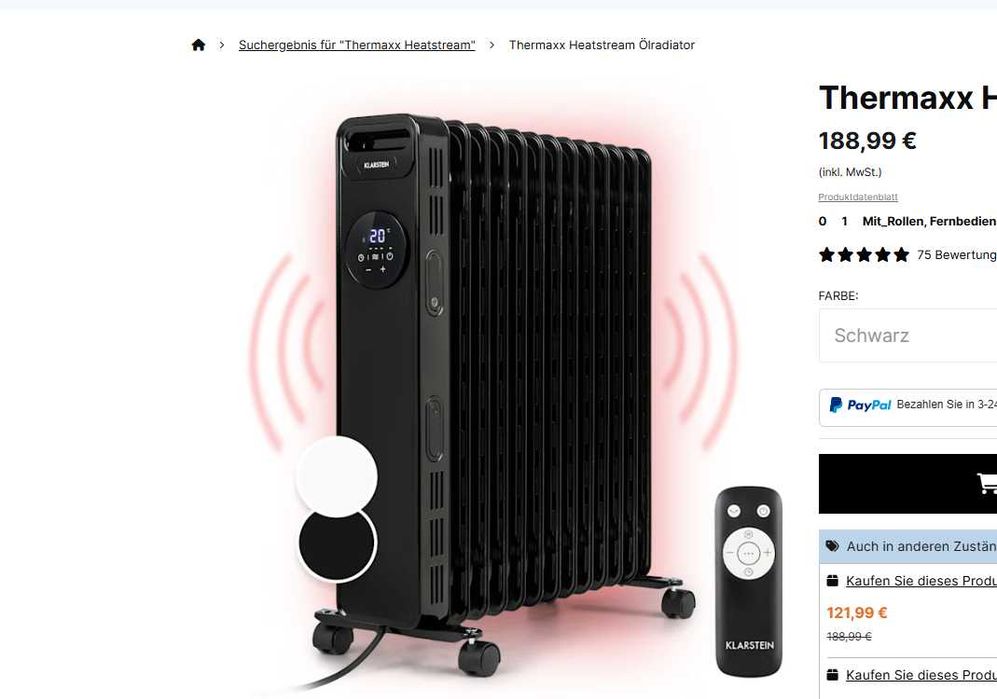 Обігрівач Масляний радіатор Thermaxx Heatstream 2500 Вт