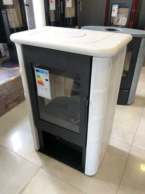 Piec wolnostojący Kaflowy SIENA N02- ceramika biała matowa