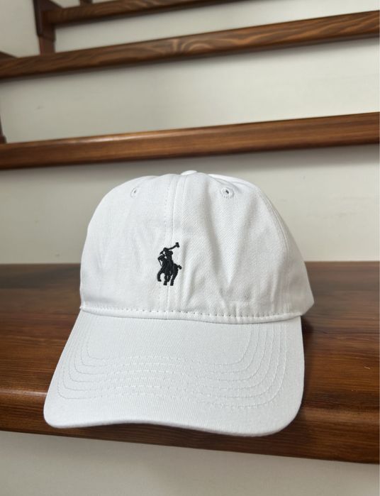 Czapka polo ralph lauren bejsbolowa biała dzokejka z daszkiem one size