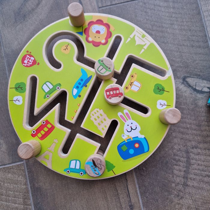 Деревяний лабіринт бізіборд розвиваючий  2 - 4 роки