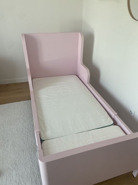 Cama BUSUNGE extensível, rosa claro, 80x200 cm