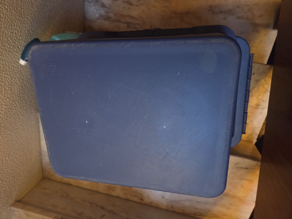 5 caixas arrumação azuis