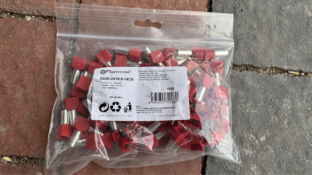 Tulejki podwójne 2x10 - 90 sztuk