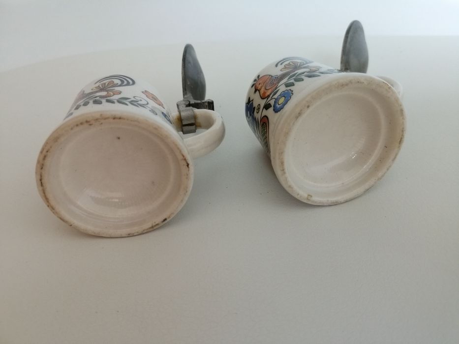 Stare małe malowane kufelki ceramiczne. Cena 1 szt