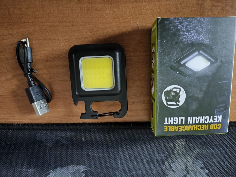 Акумуляторний LED ліхтар COB Rechargeable Keychain Light — компактний