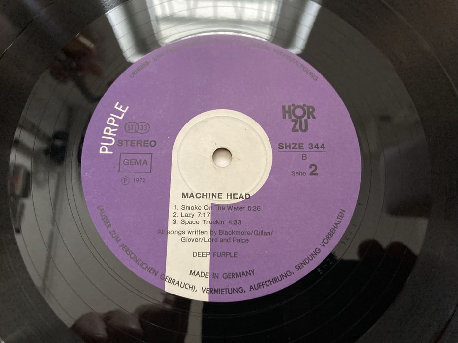 Deep Purple – Machine Head LP winyl 1972 Purple Records SHZE