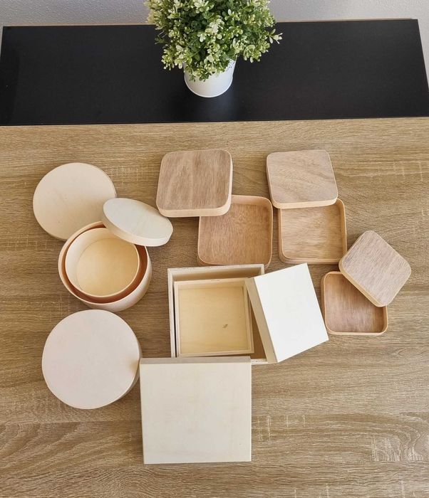 Conjunto Caixas de Balsa para decoração