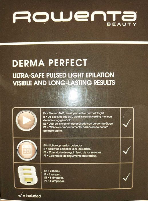 Depiladora Luz Pulsada Rowenta Derma Perfect