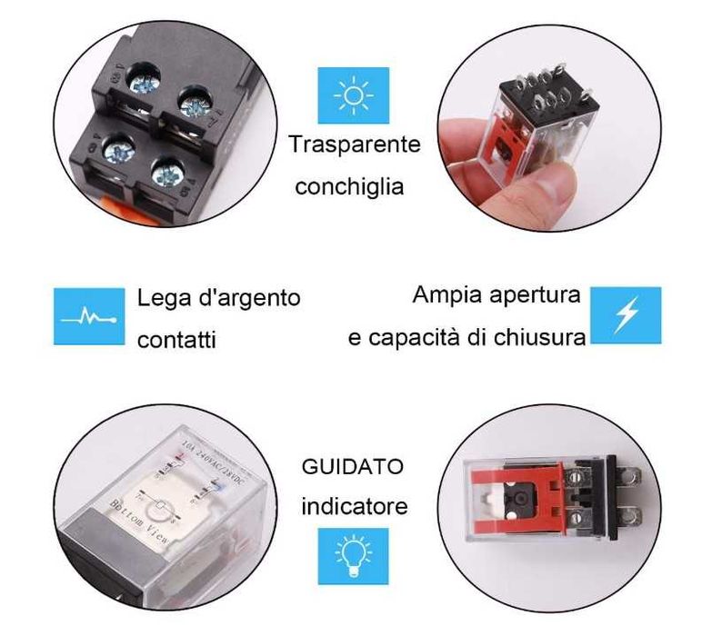 Elektromagnetyczny przełącznik mocy TWTADE AC 12V 8PIN 2NO 2NC