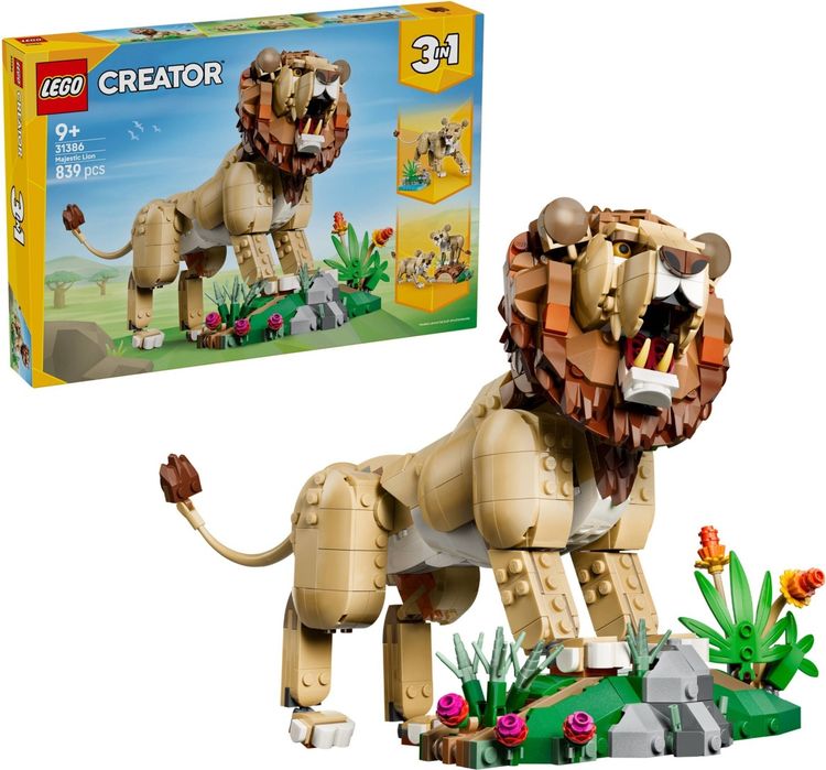 LEGO® Creator 3-in-1 31386 Дикі тварини: Величний лев (Wild Animals: Majestic Lion)
