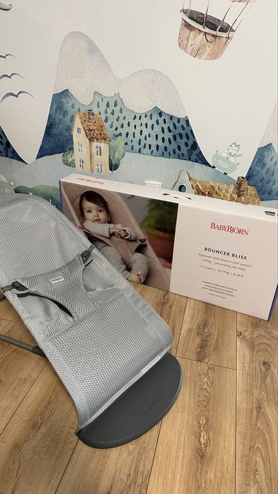 Leżaczek Babybjorn szary mesh Bujaczek