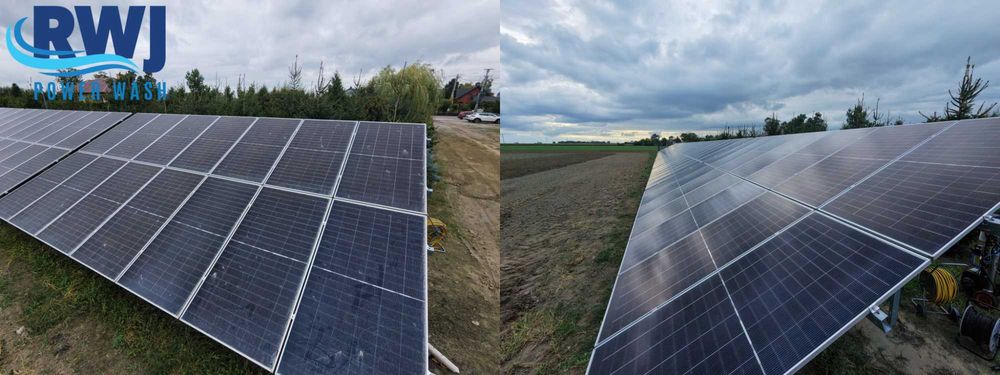 mycie paneli fotowoltaicznych, farm PV, przeszkleń