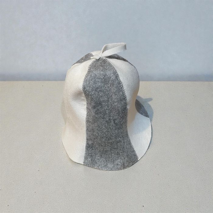 Czapka do sauny szaro biała