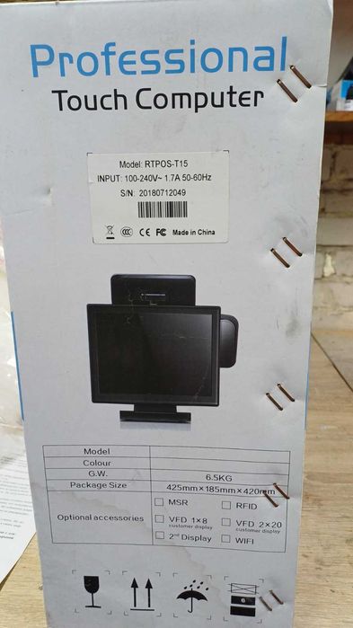 Сенсорний POS-монітор RTPOS-T15 15.1" USB COM для каси