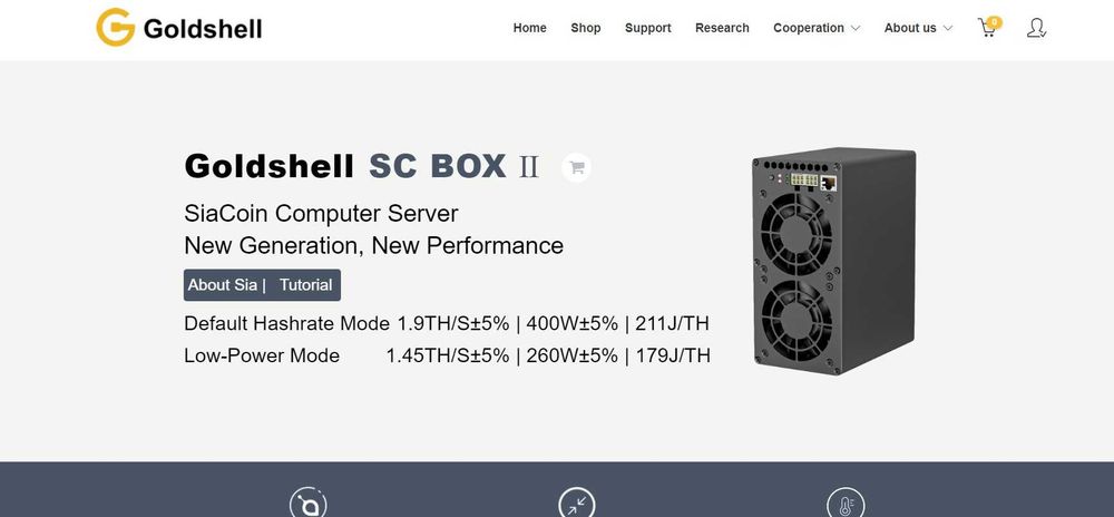 Miner Asic Antminer Goldshell SC BOX Ⅱ