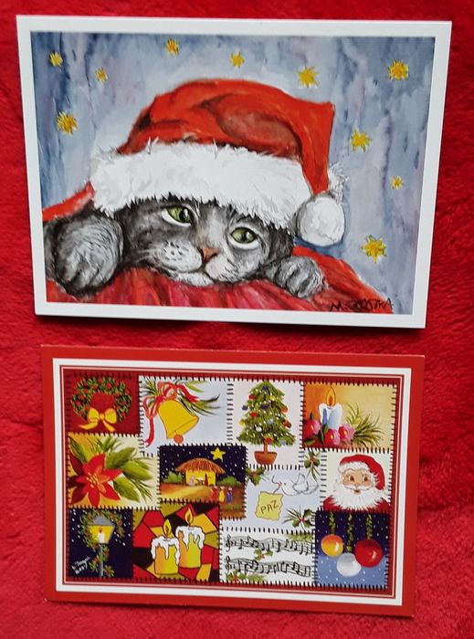 Conjunto de 6 postais de Natal, novos!