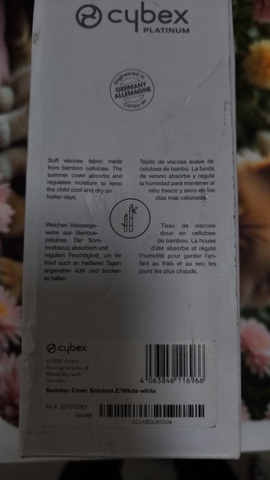 Cybex solution Z summer cover letni pokrowiec biały