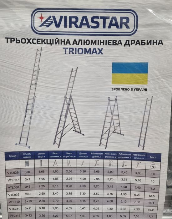 Крауз Трисекційна драбина KRAUSE Corda 3х9 сх.Virastar