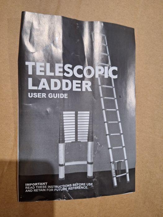 Drabina teleskopowa stal nierdzewna 3.8m. NOWA