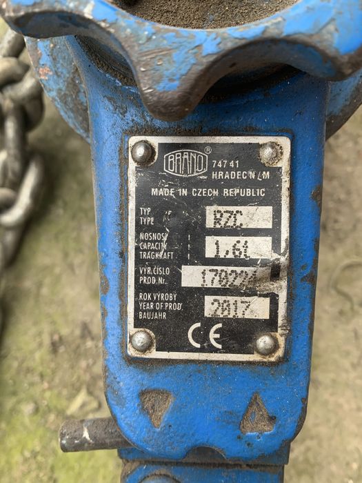 Талька ручна BRANO 1.6T ланцюг 2.5м