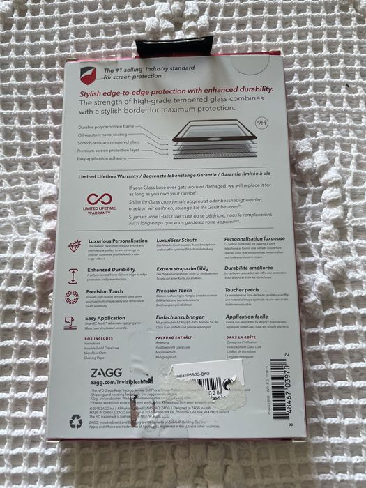 Protetor de ecrã frontal ZAGG Luxe iPhone 6 6s