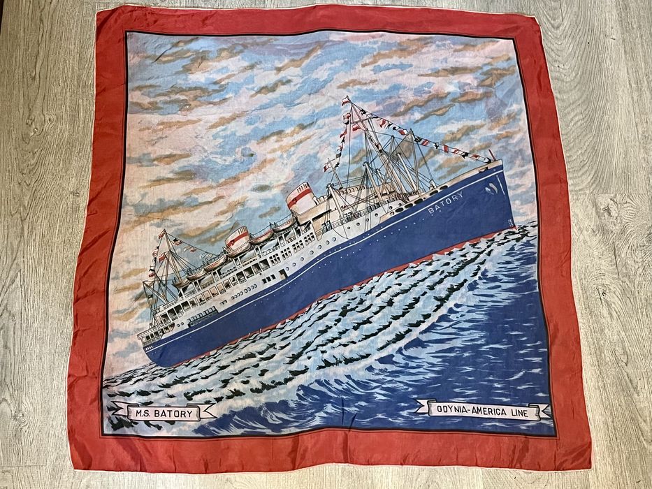 Chusta vintage MS Batory linii Gdynia-America Line
