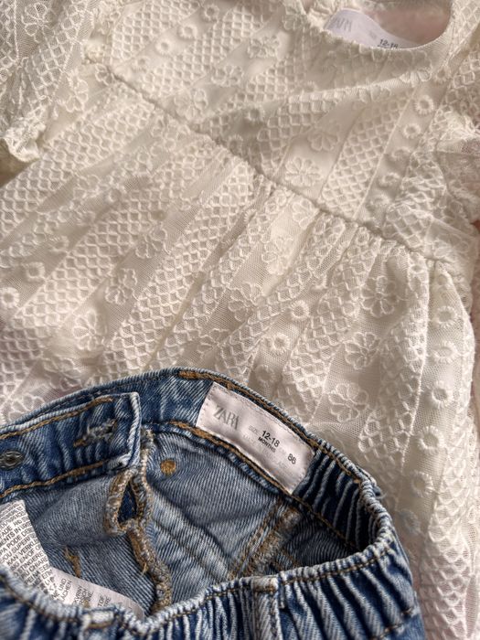 Zara джинсова спідниця шорти і сорочка