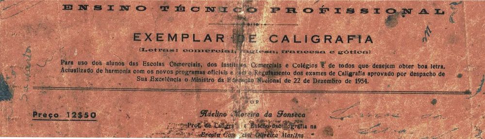 Exemplar de Caligrafia de 1946 - Para o ensino técnico Profissional