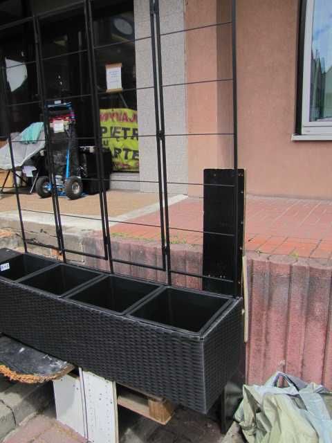 Amazon Prostokątna donica z wikliny pergola cztery donice 127 cm