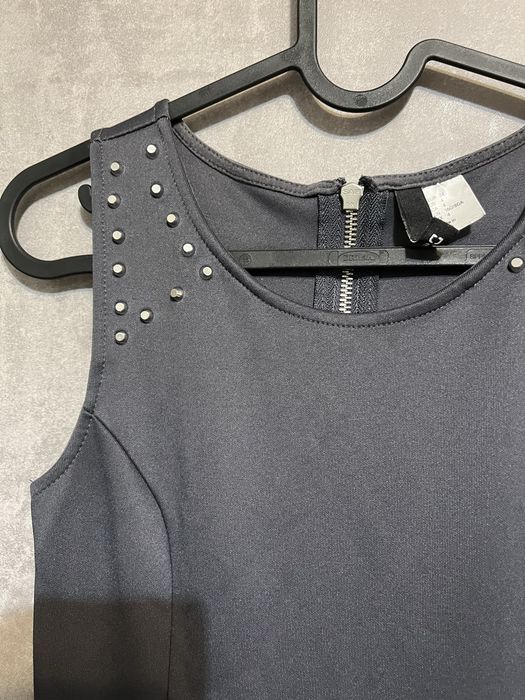 Sukienka XS 34 H&M cekiny szara