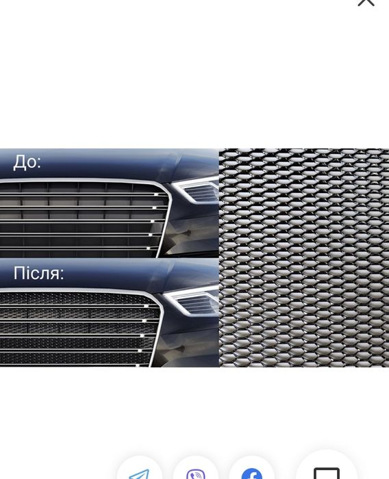 Решітка сітка радіатора бампера  захисна