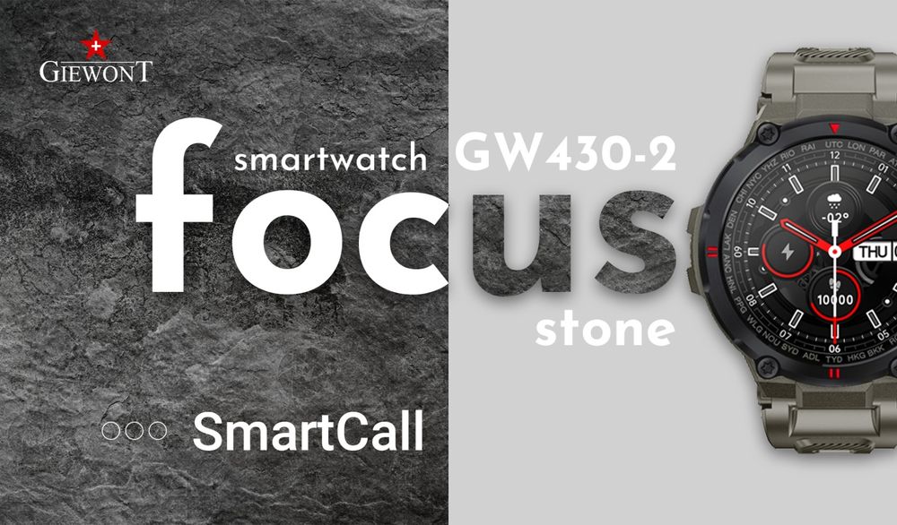 smartwatch giewont focus smartcall gw430-2 - stone