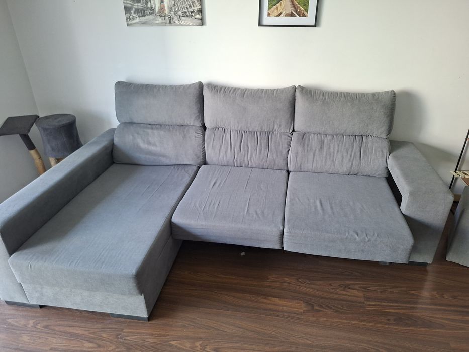 Vendo sofa chaise longue cinza