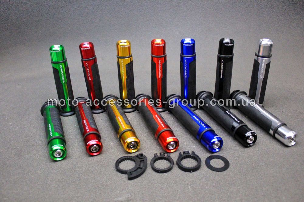 Грипсы (ручки) на руль с грузиками BARRACUDA на мотоцикл