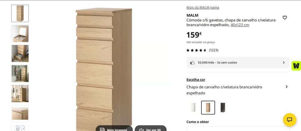 Comoda malm 6 gavetas