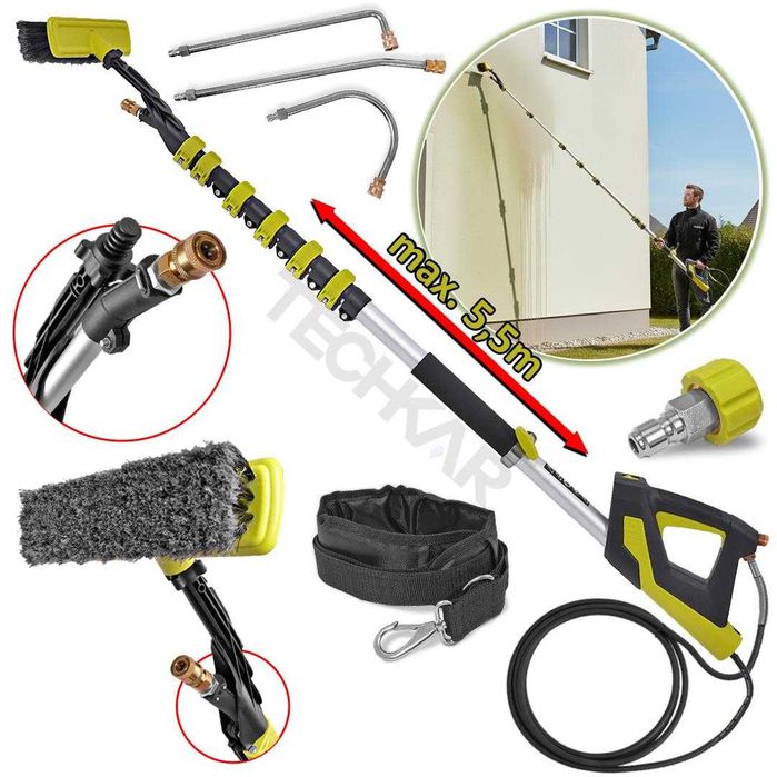 Lanca Teleskopowa GREEN POWER 5,5m + PAS + SZCZOTKA max. 290 bar