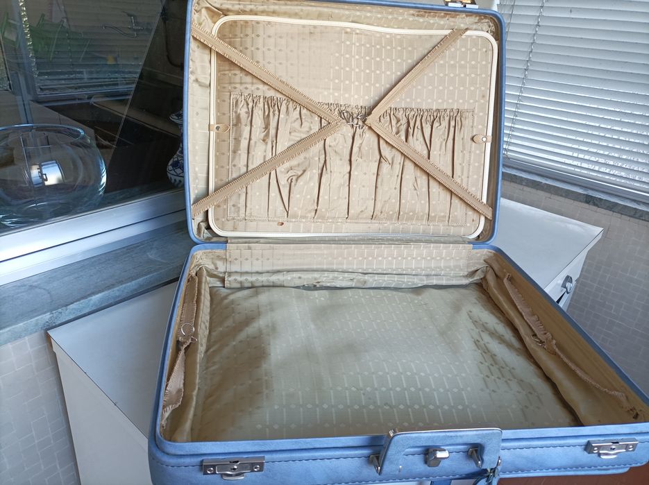 Mala de viagem vintage azul