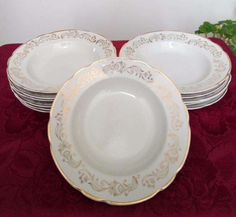 Тарелки глубокие фарфор позолота Коростень