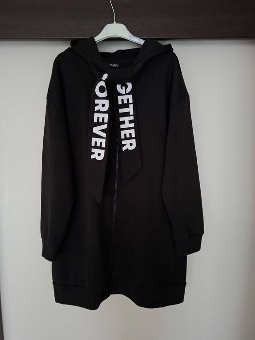 Długa, grubsza bluza z kapturem, 65 % bawełna, Top Secret, r. M/XL