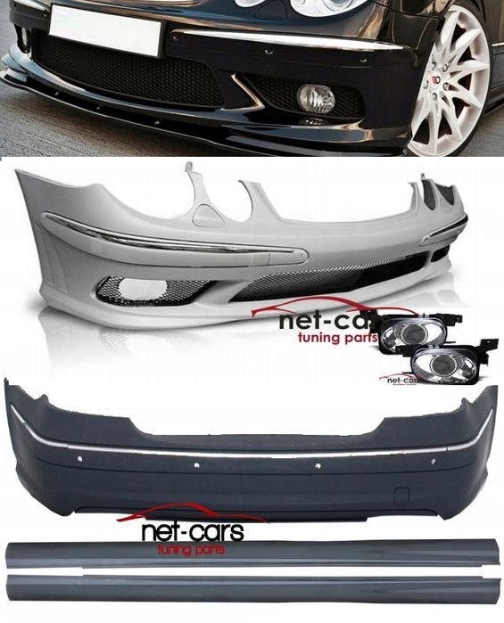 Zderzak przód, tył PDC, progi, halogeny MERCEDES E W211 AMG 02-06